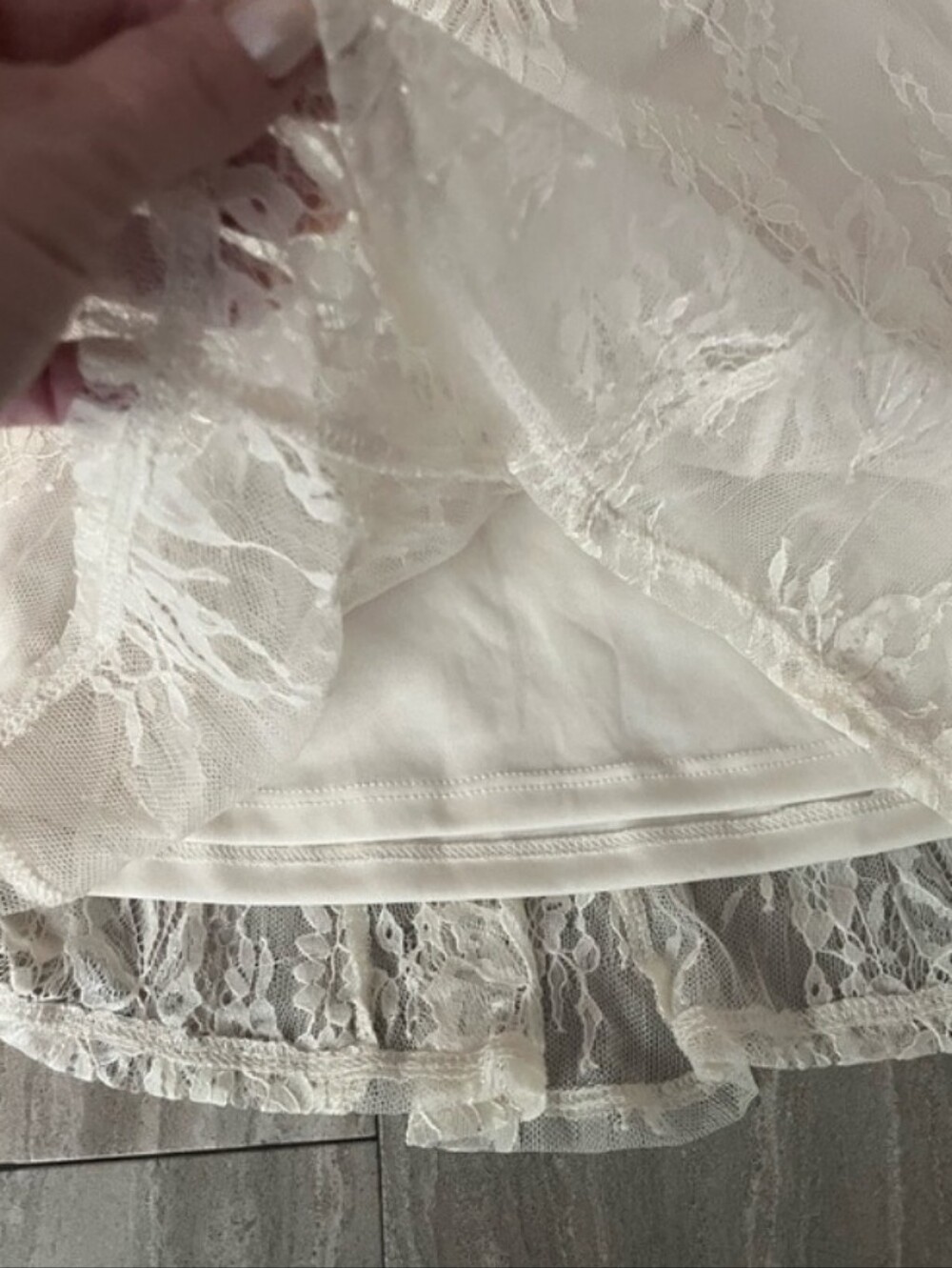 Wild Fable Cream White Lined Floral Lace Mini Skirt sz Medium M Punk Goth New - Picture 5 of 17